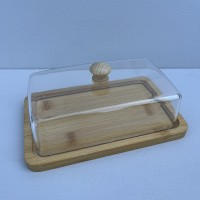 Маслянка для вершкового масла бамбукова з акриловою кришкою 18,7х12,1х7 см Stenson R99946