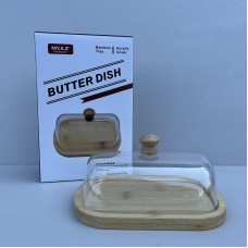 Маслянка для вершкового масла бамбукова з акриловою кришкою 16х12х7 см Stenson R99947