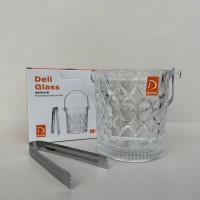 Відро для льоду із щипцями 980 мл скляне Діамант A-PLUS 3489