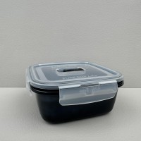 Контейнер скляний з пластиковою кришкою 760 мл квадратний 15,5х15,5х6,5 см Luminarc Pure Box Active Black V1474