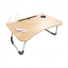 Столик складний з вентилятором та світильником 60х40х25 см A-Plus 6040 світле дерево