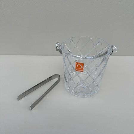 Відро для льоду із щипцями 980 мл скляне Ромби A-PLUS 3488