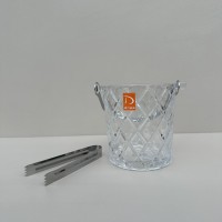 Відро для льоду із щипцями 980 мл скляне Ромби A-PLUS 3488