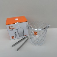 Відро для льоду із щипцями 980 мл скляне Ромби A-PLUS 3488