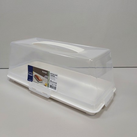 Тортівниця пластикова прямокутна 37х17,5х13,5 см Dunya Plastik 30309 біла