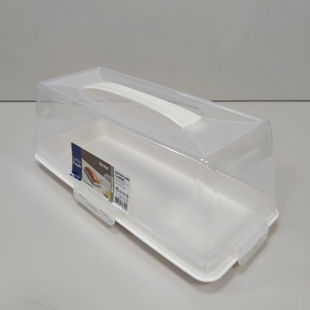 Тортівниця пластикова прямокутна 37х17,5х13,5 см Dunya Plastik 30309 біла