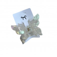 Крабик для волосся "Метелик" 8х6 см подвійний 39154 білий