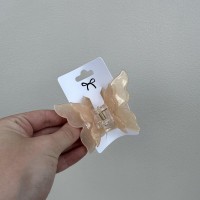 Крабик для волосся "Метелик" 8х6 см подвійний 39154 бежевий