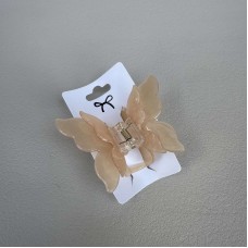 Крабик для волосся "Метелик" 8х6 см подвійний 39154 бежевий