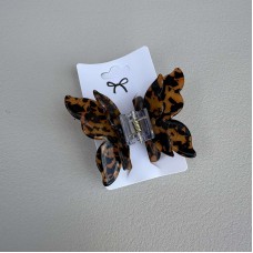 Крабик для волосся "Метелик" 8х6 см подвійний 39154 коричневий з чорним