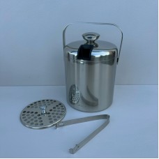 Відро для льоду з кришкою та щипцями 1,3 л з нержавіючої сталі Kamille KM-7766