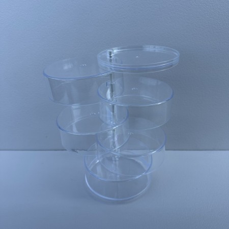 Органайзер для зберігання прикрас та косметики 5 відділень d-11,7 см, h-21 см Stenson R97179 прозорий