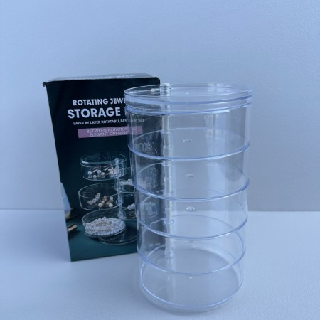 Органайзер для зберігання прикрас та косметики 5 відділень d-11,7 см, h-21 см Stenson R97179 прозорий