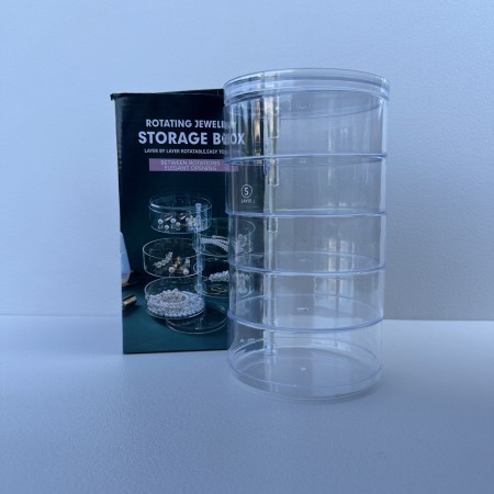 Органайзер для зберігання прикрас та косметики 5 відділень d-11,7 см, h-21 см Stenson R97179 прозорий