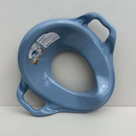 Дитяче пластикове сидіння на унітаз з ручками 36,5х41 см Dunya Plastik 11107 блакитне