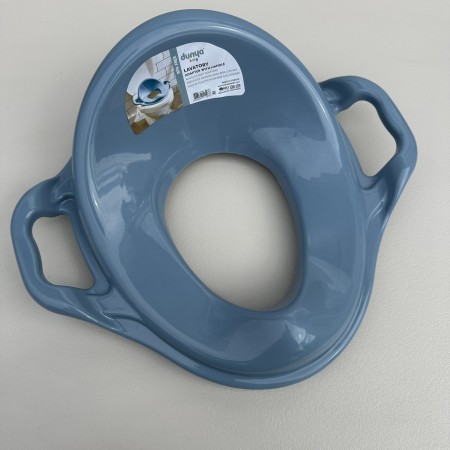 Дитяче пластикове сидіння на унітаз з ручками 36,5х41 см Dunya Plastik 11107 блакитне