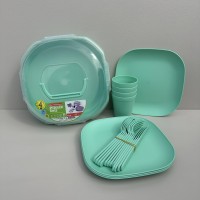Набір для пікніка 4 персони 21 предмет Ucsan Plastik M-791 бірюзовий