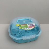 Набір для пікніка 4 персони 21 предмет Ucsan Plastik M-791 блакитний