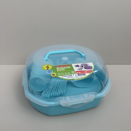 Набір для пікніка 4 персони 21 предмет Ucsan Plastik M-791 блакитний