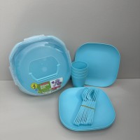 Набір для пікніка 4 персони 21 предмет Ucsan Plastik M-791 блакитний