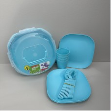 Набір для пікніка 4 персони 21 предмет Ucsan Plastik M-791 блакитний
