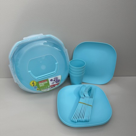 Набір для пікніка 4 персони 21 предмет Ucsan Plastik M-791 блакитний