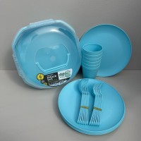 Набір для пікніка 6 персони 26 предмет Ucsan Plastik M-3974 блакитний