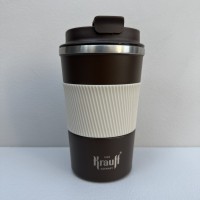 Термочашка 380 мл Krauff Komfort 26-309-009 коричнева з бежевим