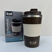 Термочашка 380 мл Krauff Komfort 26-309-009 коричнева з бежевим