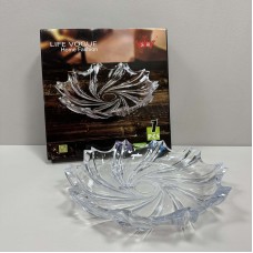 Блюдо скляне для цукерок, печива, фруктів 32 см Yujing GlassWare 3637/7091-2