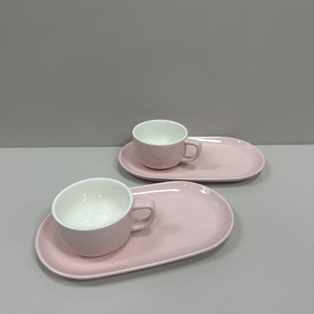 Сервіз чайний порцеляновий "Сніданок з Тіфані" 4 предмети 240 мл S&T 157-00-00 рожевий