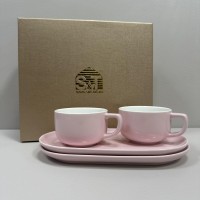 Сервіз чайний порцеляновий "Сніданок з Тіфані" 4 предмети 240 мл S&T 157-00-00 рожевий