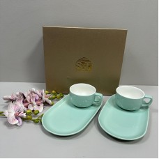 Сервіз чайний порцеляновий "Сніданок з Тіфані" 4 предмети 240 мл S&T 157-00-00 бірюзовий