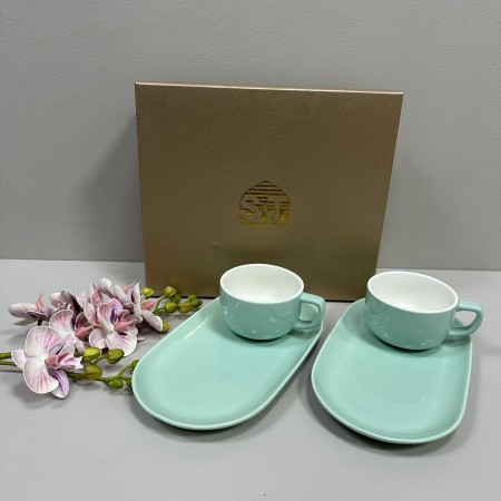 Сервіз чайний порцеляновий "Сніданок з Тіфані" 4 предмети 240 мл S&T 157-00-00 бірюзовий