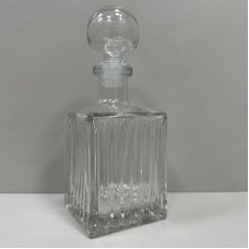 Графін-штоф скляний Київ Смуги зі скляним корком 500 мл 9455