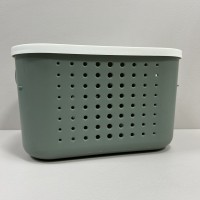 Корзина пластикова з кришкою 26,9х18,7х16 см 6,2 л Lova Plastik LV-351 зелена