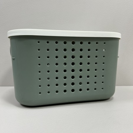 Корзина пластикова з кришкою 26,9х18,7х16 см 6,2 л Lova Plastik LV-351 зелена