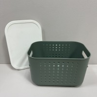 Корзина пластикова з кришкою 26,9х18,7х16 см 6,2 л Lova Plastik LV-351 зелена