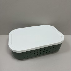 Корзина пластикова з кришкою 26,9х18,7х8 см 3,2 л Lova Plastik LV-352 зелена