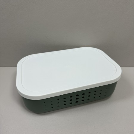 Корзина пластикова з кришкою 26,9х18,7х8 см 3,2 л Lova Plastik LV-352 зелена