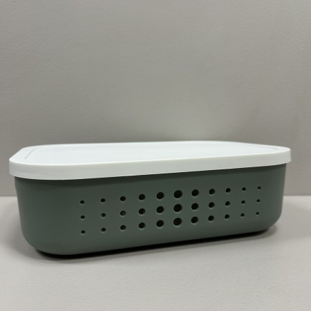 Корзина пластикова з кришкою 26,9х18,7х8 см 3,2 л Lova Plastik LV-352 зелена