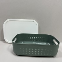 Корзина пластикова з кришкою 26,9х18,7х8 см 3,2 л Lova Plastik LV-352 зелена