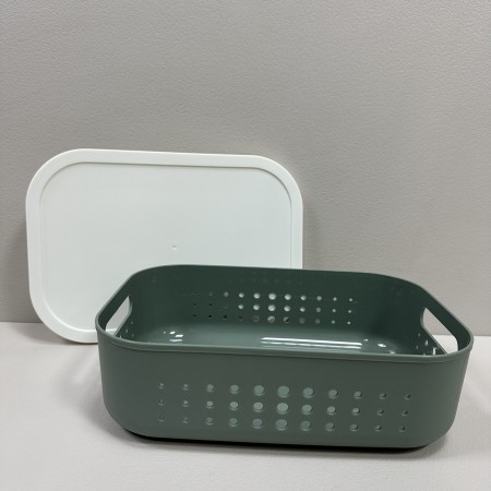 Корзина пластикова з кришкою 26,9х18,7х8 см 3,2 л Lova Plastik LV-352 зелена