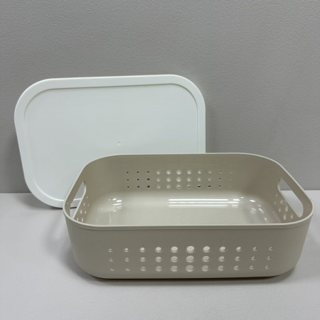 Корзина пластикова з кришкою 26,9х18,7х8 см 3,2 л Lova Plastik LV-352 бежева