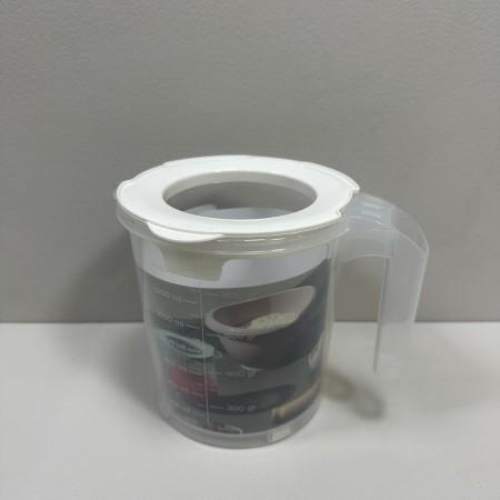 Ємність для змішування з кришкою пластикова 1,6 л Dunya Plastik 10201 прозора з білим