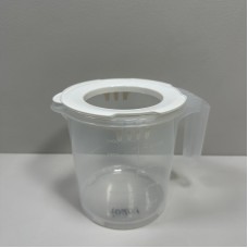 Ємність для змішування з кришкою пластикова 1,6 л Dunya Plastik 10201 прозора з білим