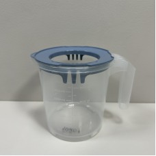 Ємність для змішування з кришкою пластикова 1,6 л Dunya Plastik 10201 прозора з блакитним