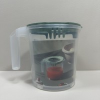 Ємність для змішування з кришкою пластикова 1,6 л Dunya Plastik 10201 прозора з зеленим