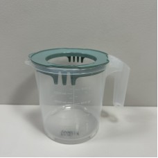 Ємність для змішування з кришкою пластикова 1,6 л Dunya Plastik 10201 прозора з зеленим