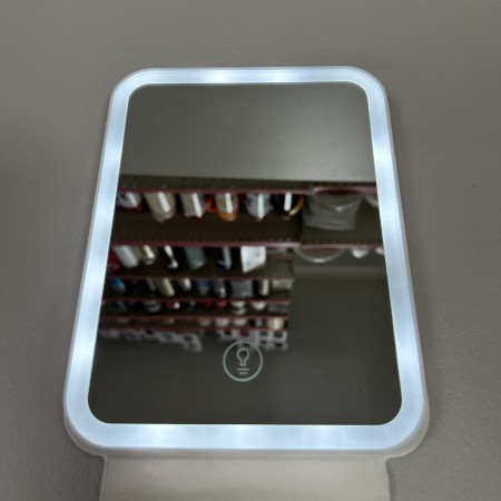 Дзеркало косметичне акумуляторне з LED-підсвіткою в чохлі 19,5х14,5х1 см 3 режими A-Plus 2 Р-16 (10365) біле